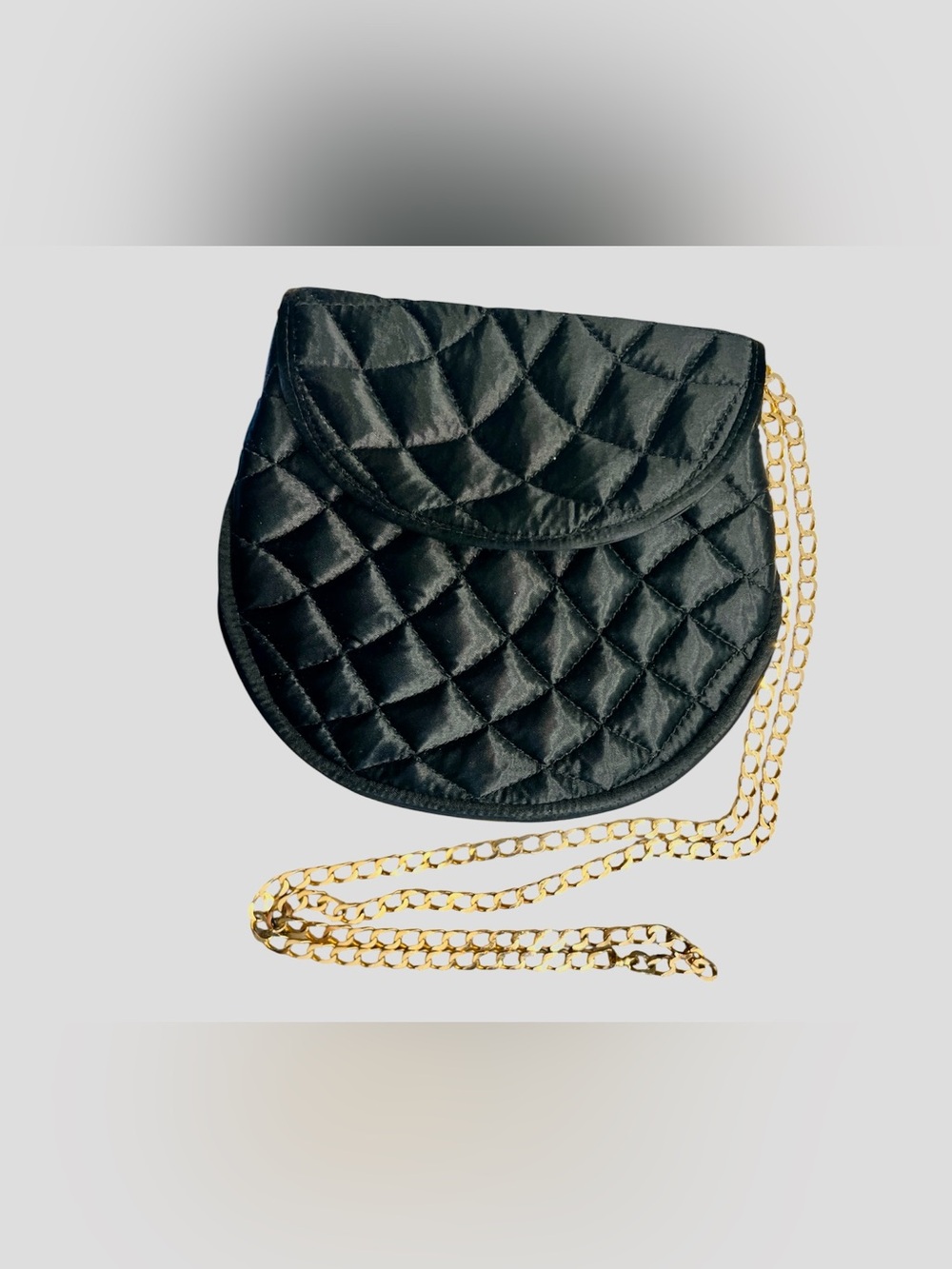 Vintage Saks Fifth Avenue Quilted Small Shoulder Bag - Black, Made in Italy